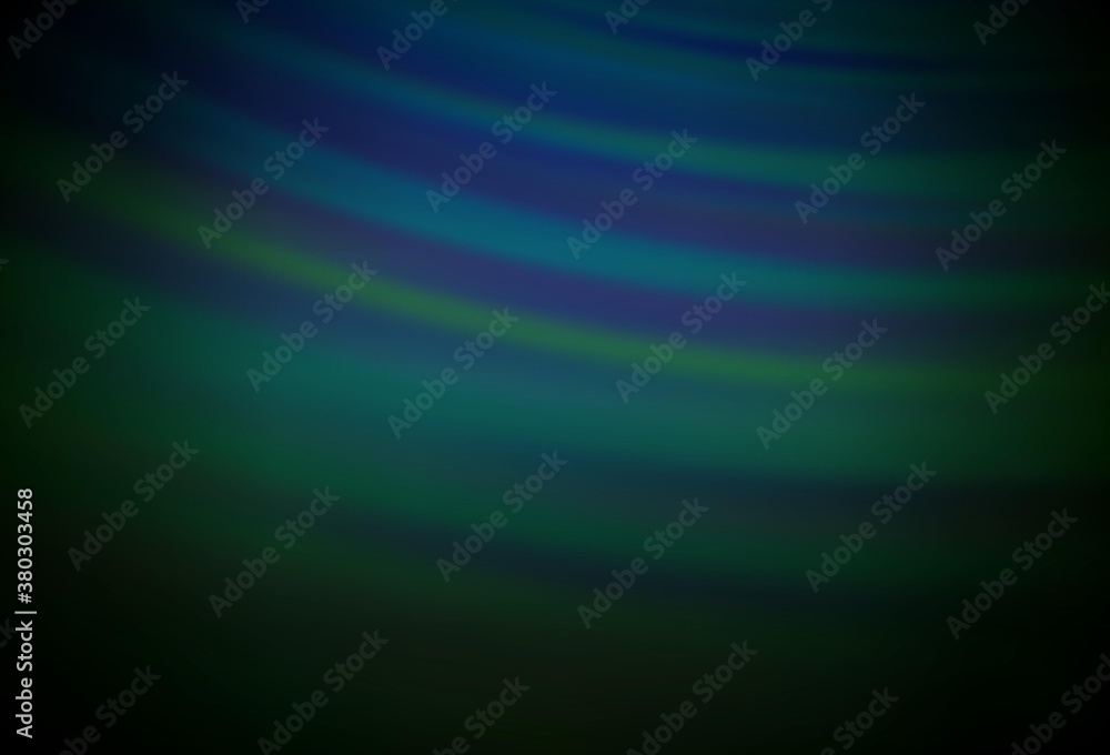 Obraz premium Dark Green vector blurred shine abstract template.