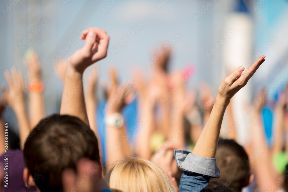 Hands of funs on the concert . Hands of funs on the concert .