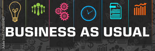 Business As Usual Business Symbols Grey Texture Colorful Stripes 