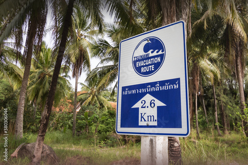 Evakuierung Route im Falle eines Tsunami 
