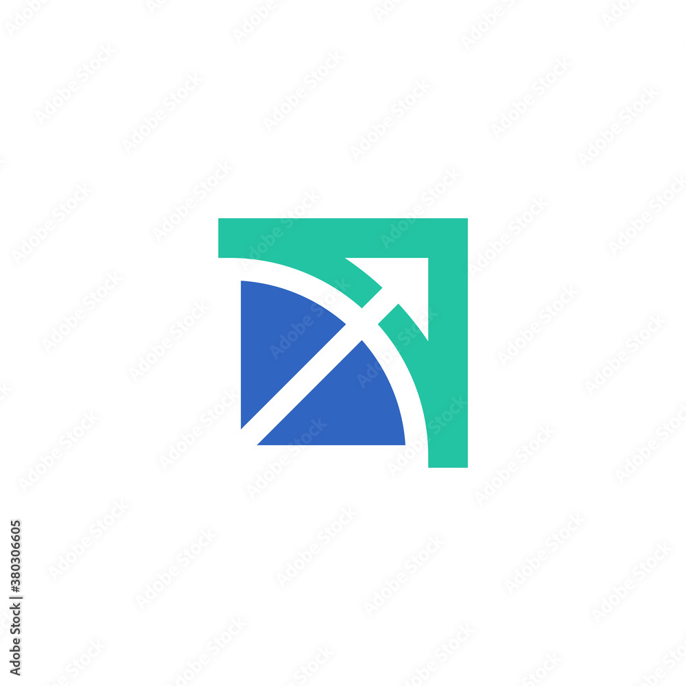 logo of a bow and arrow inside a square shape logo of a bow and arrow inside a square shape