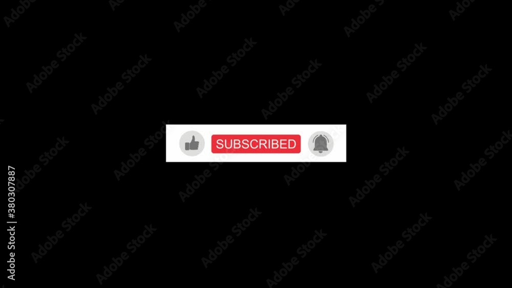 Youtube Subscribe Like and Get Notified Button with H-264 Alpha Matte Channel Youtube Subscribe Like and Get Notified Button with H-264 Alpha Matte Channel