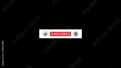 Youtube Subscribe Like and Get Notified Button with H-264 Alpha Matte Channel