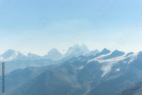 Aerial view of Caucasus mountains