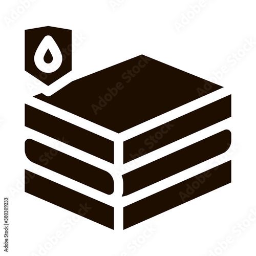 Waterproof Material Chipboard Vector Line Icon. Waterproof Material Particleboards, Chip Plate Industrial Use Pictogram. Clothes, Moisture Absorbing Substance Contour Illustration