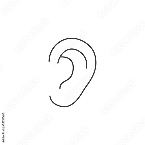 Ear line icon. Vector illustration isolated on white