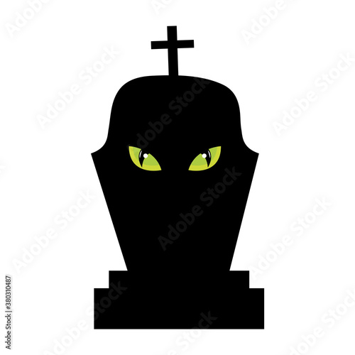 halloween grave with eyes design, happy holiday and scary theme Vector illustration