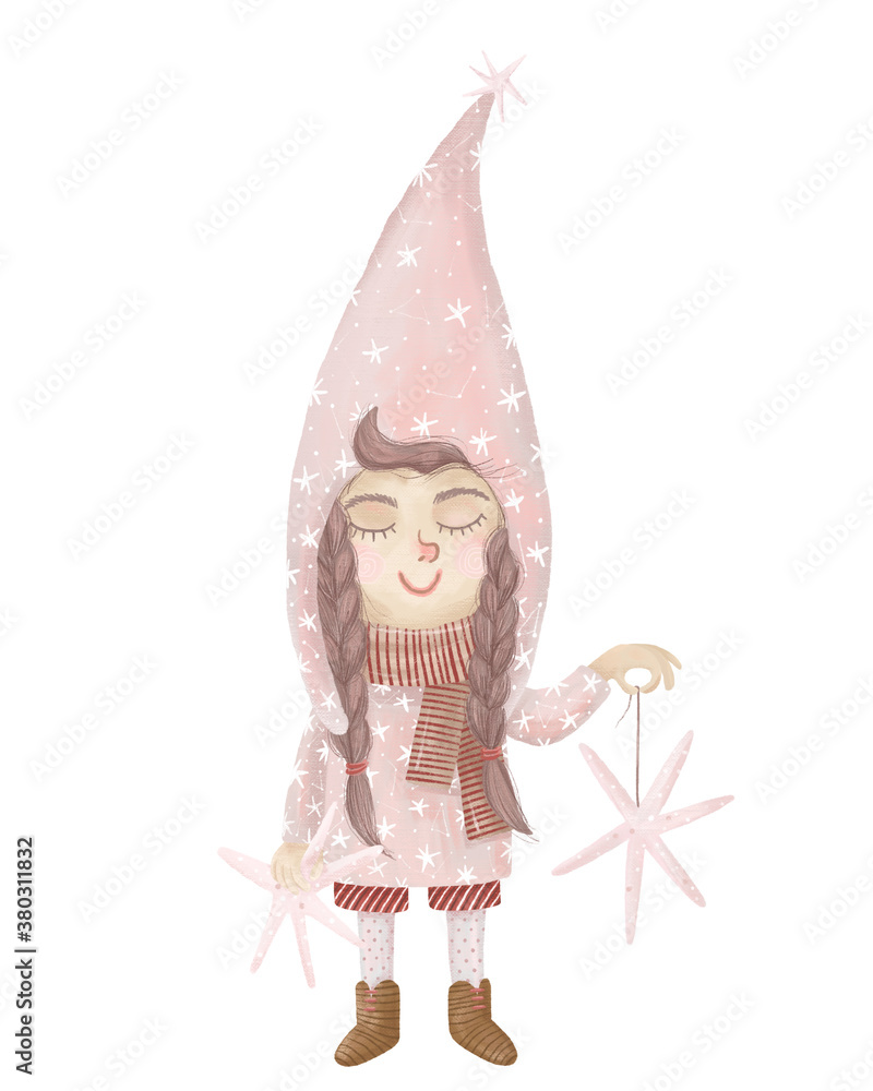 Illustration New Year and Happy Christmas. near the symbols of Christmas. favorite holiday. illustration for printing on a postcard, poster, advertisement or clothing Illustration New Year and Happy Christmas. near the symbols of Christmas. favorite holiday. illustration for printing on a postcard, poster, advertisement or clothing