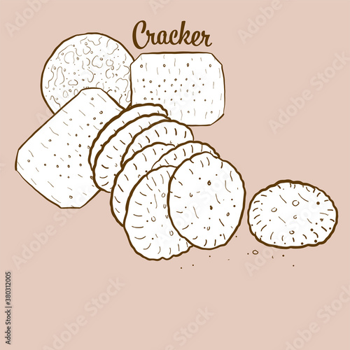 Hand-drawn Cracker bread illustration