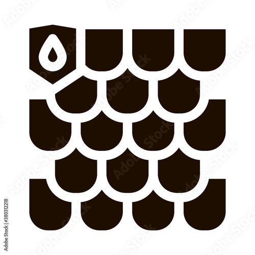 Waterproof Material Roof Vector Icon. Waterproof Material Tile Quadrel Straddle, Industrial Use Pictogram. Clothes, Moisture Absorbing Substance Contour Illustration
