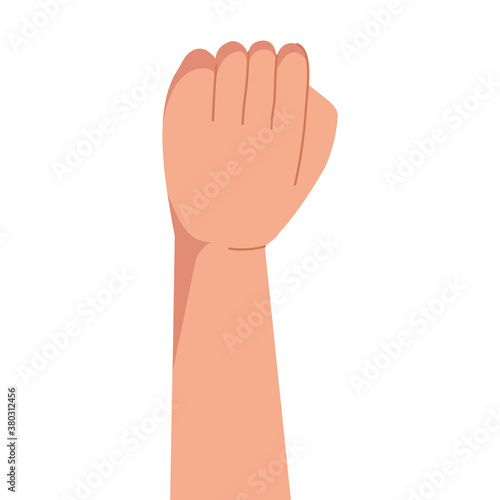 fist hand up power sign design, people multiethnic race and multicultural theme Vector illustration