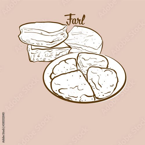 Hand-drawn Farl bread illustration