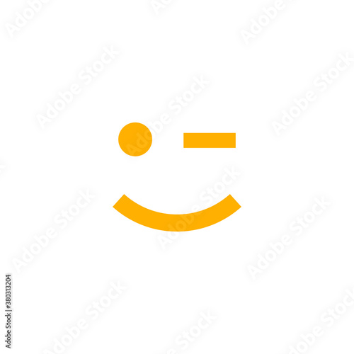 emoticon logo of a face and one eye blinking