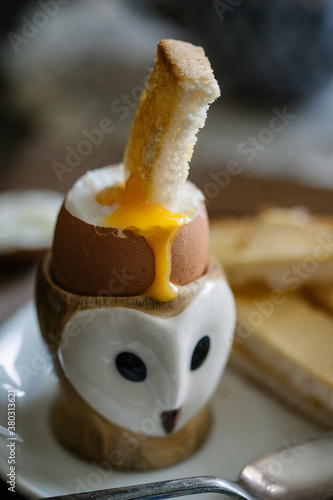 Soft boiled egg. photo