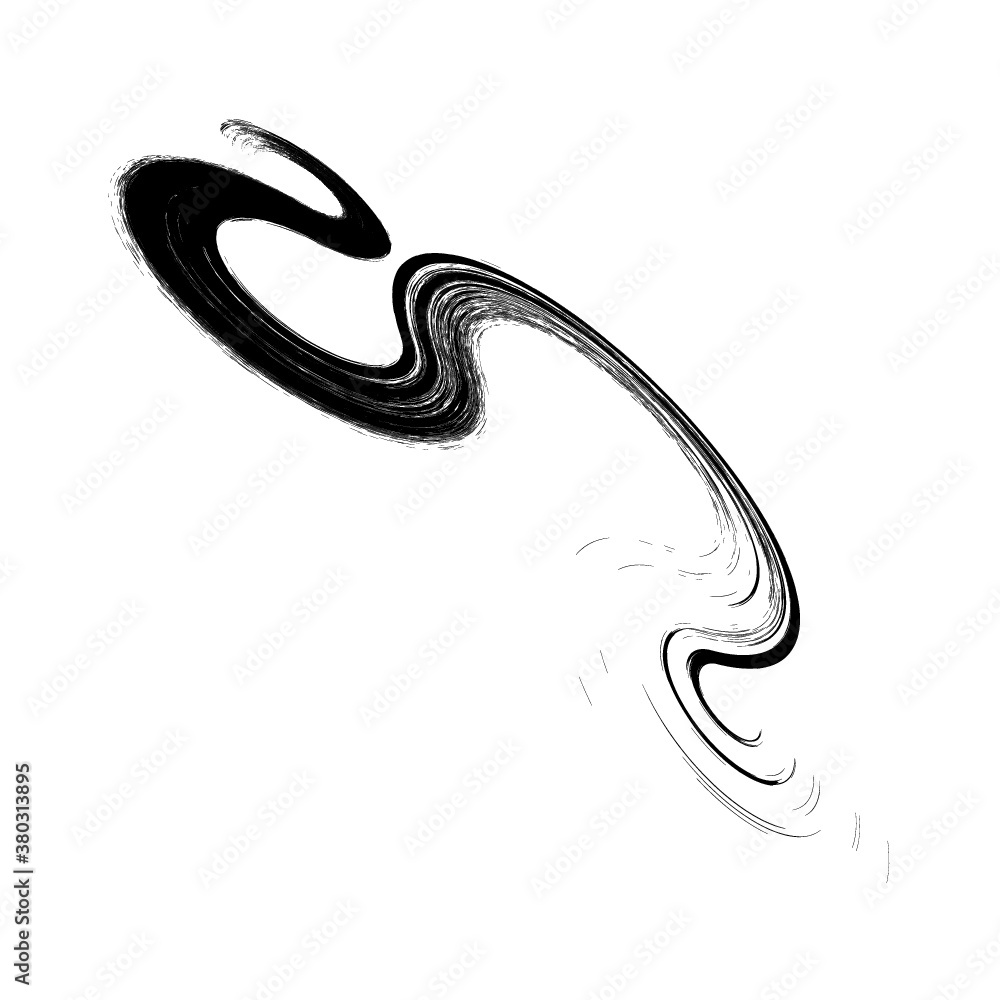 Fototapeta premium Curved Dry Brush Stroke . Vector