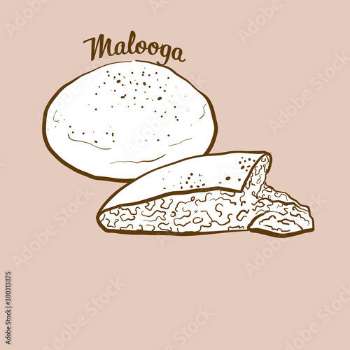 Hand-drawn Malooga bread illustration