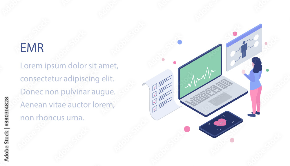 Fototapeta premium Online emr isometric illustration design 