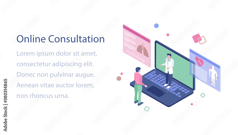 Online consultation isometric design illustration
Online consultation isometric design illustration