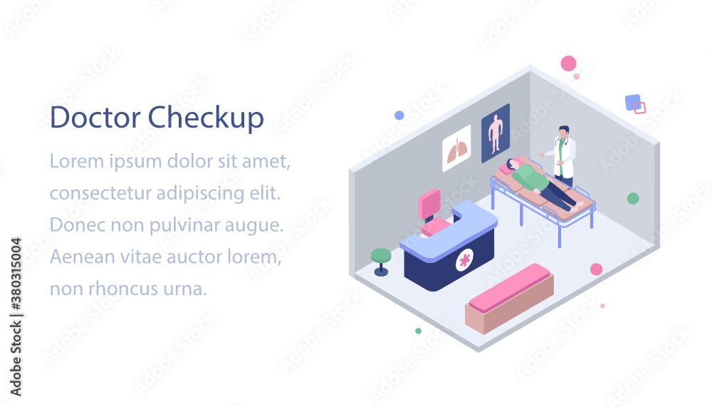 Illustration of doctor check up in isometric design
Illustration of doctor check up in isometric design