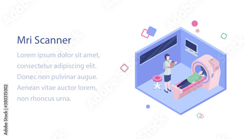 
Illustration of mri scanner in isometric design
