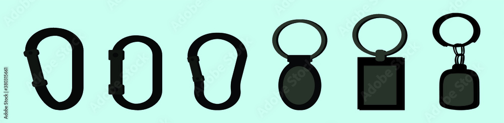 set of key holder cartoon icon design template with various models. vector illustration isolated on blue background set of key holder cartoon icon design template with various models. vector illustration isolated on blue background