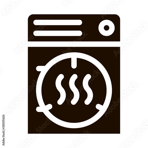 Laundry Service Dry Machine Vector Icon. Laundry Service Electronic Drier Clothes Dress Pictogram. Laundromat, Dry-Cleaning, Launderette Contour Illustration