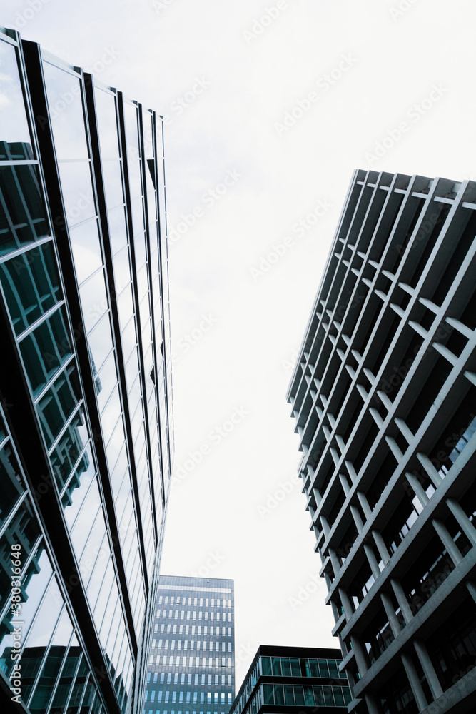 Background of tall skyscrapers seen from below Background of tall skyscrapers seen from below