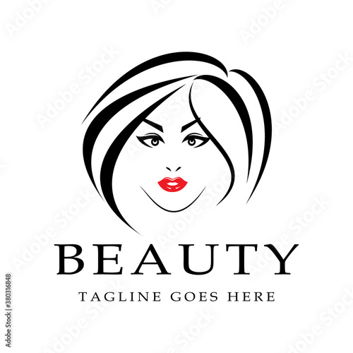 beauty women face logo icon vector template.