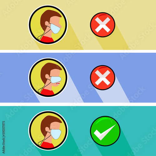 How to wear protective face mask correctly for corona virus protection (COVID-19) 