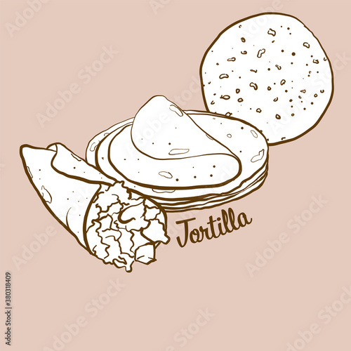 Hand-drawn Tortilla bread illustration