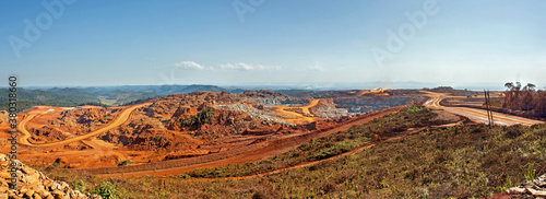 Panoramic view of an open pit mine in Africa 