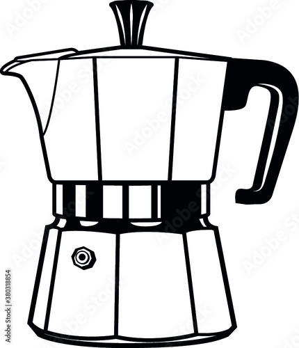 Moka Pot Coffee Brewer Vector Illustration