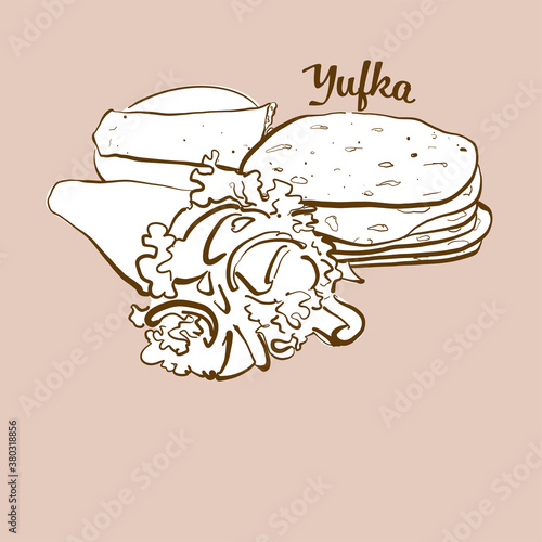 Hand-drawn Yufka bread illustration