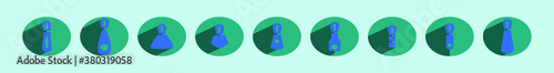 set of zipper cartoon icon design template with various models. vector illustration isolated on blue background