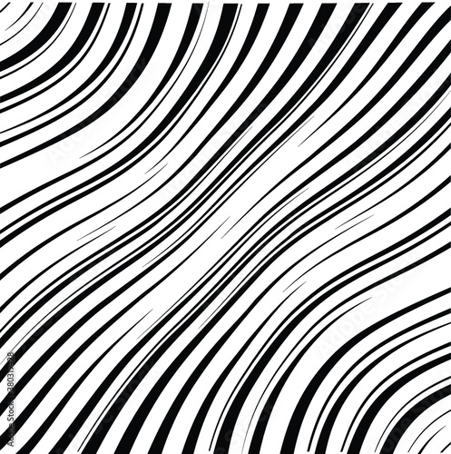 Abstract warped Diagonal Striped Background . Vector curved twisted slanting  waved lines texture