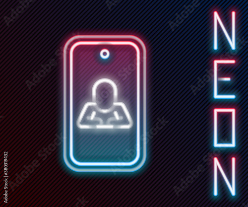 Glowing neon line Online psychological counseling distance icon isolated on black background. Psychotherapy, psychological help, psychiatrist online consulting. Colorful outline concept. Vector.
