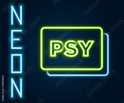Glowing neon line Psychology icon isolated on black background. Psi symbol. Mental health concept, psychoanalysis analysis and psychotherapy. Colorful outline concept. Vector.