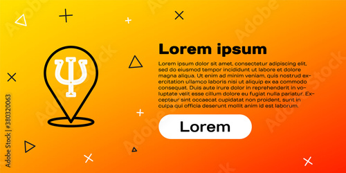 Line Psychology icon isolated on yellow background. Psi symbol. Mental health concept, psychoanalysis analysis and psychotherapy. Colorful outline concept. Vector.