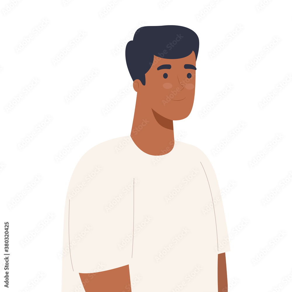 black man cartoon design, Boy male person people human social media and portrait theme Vector illustration