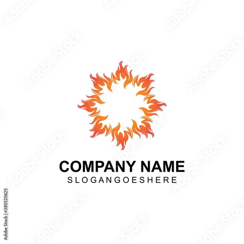 Fire flame logo Template vector, for logo Oil, gas and energy