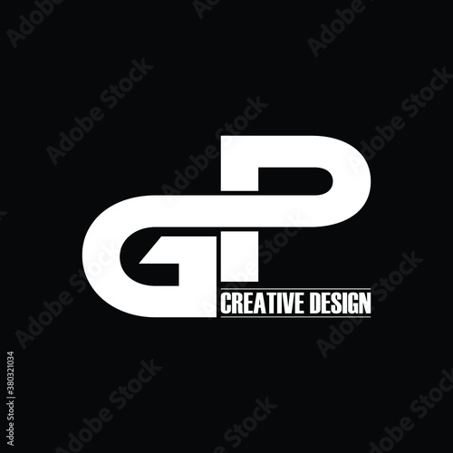 Letter GP simple logo design vector