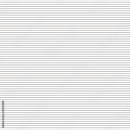 Seamless horizontal pattern with thin parallel stripes. Black eltments on white background.