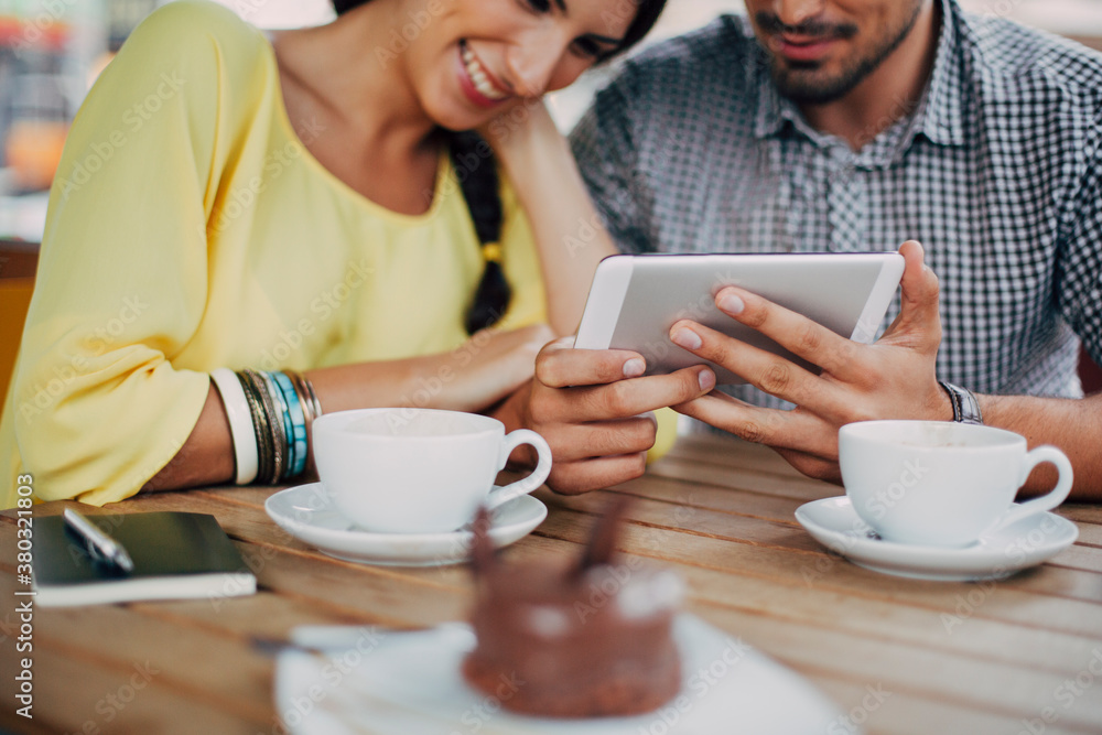 Smiling Caucasian Couple With a Tablet Smiling Caucasian Couple With a Tablet