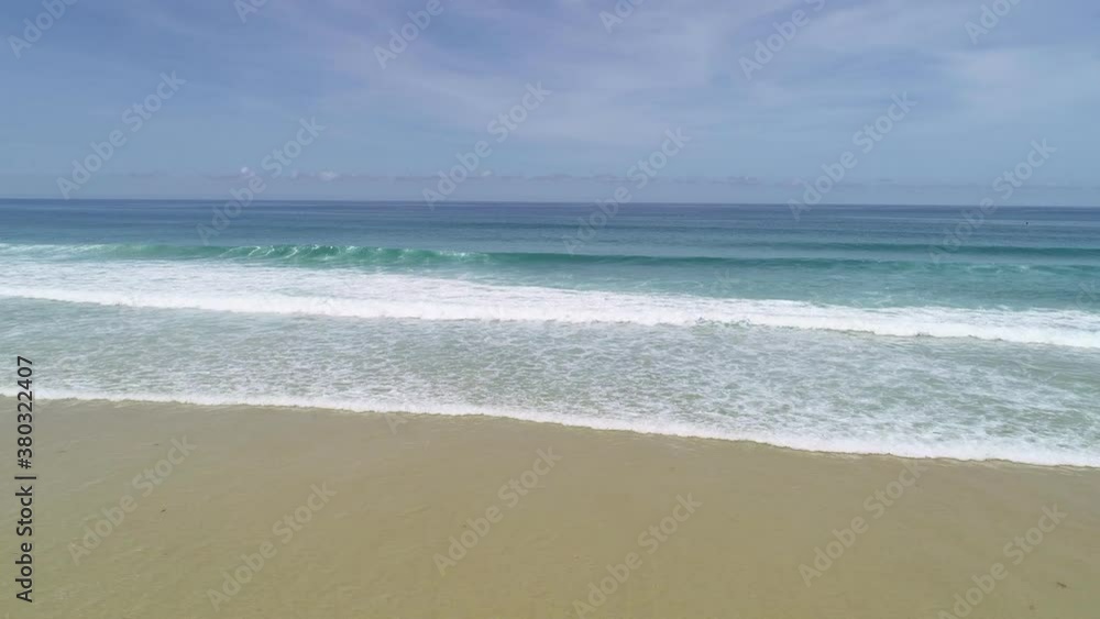 Tropical sea with wave crashing on beach aerial view drone shot Top view Tropical sea with wave crashing on beach aerial view drone shot Top view