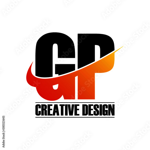Letter GP simple logo design vector