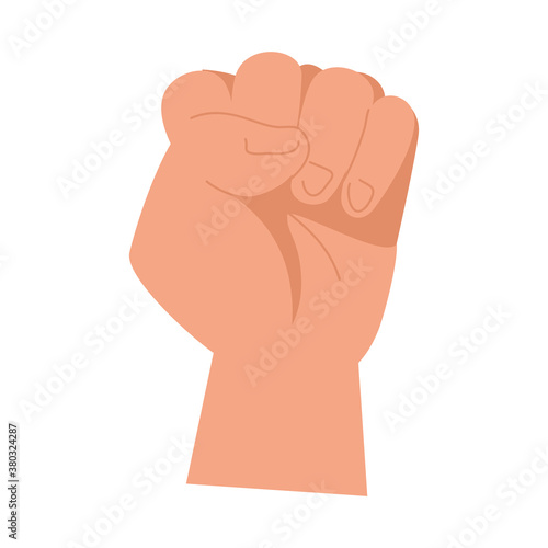 fist hand up power sign design, Manifestation protest and demonstration theme Vector illustration