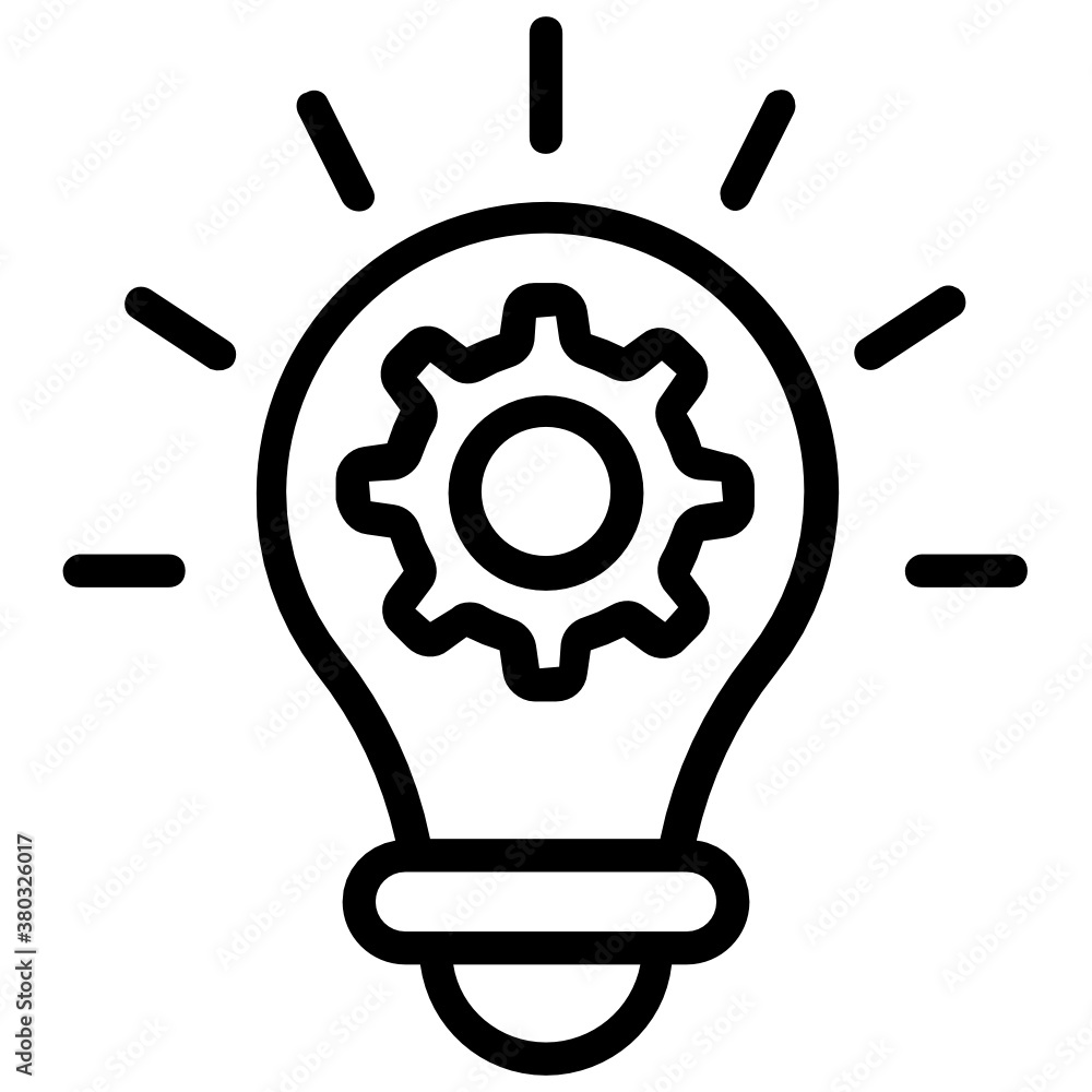 Gear inside bulb, trendy flat vector of idea management
Gear inside bulb, trendy flat vector of idea management