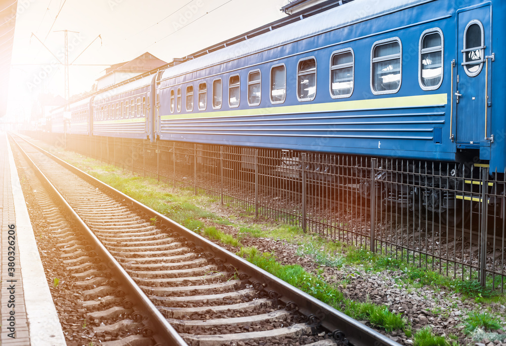 Obraz premium beautiful train with sunset