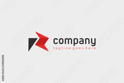 Free Download Abstract Initial Letter R Logo. Black and Red Geometric Arrow Shape Origami Style. Usable for Business and Branding Logos. Flat Vector Logo Design Template Element. - GFXLoad
