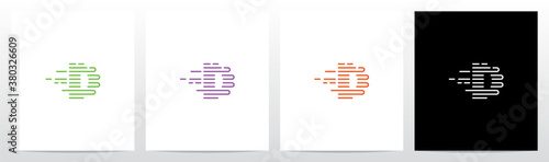 U Turn Lines Formed Letter Logo Design D